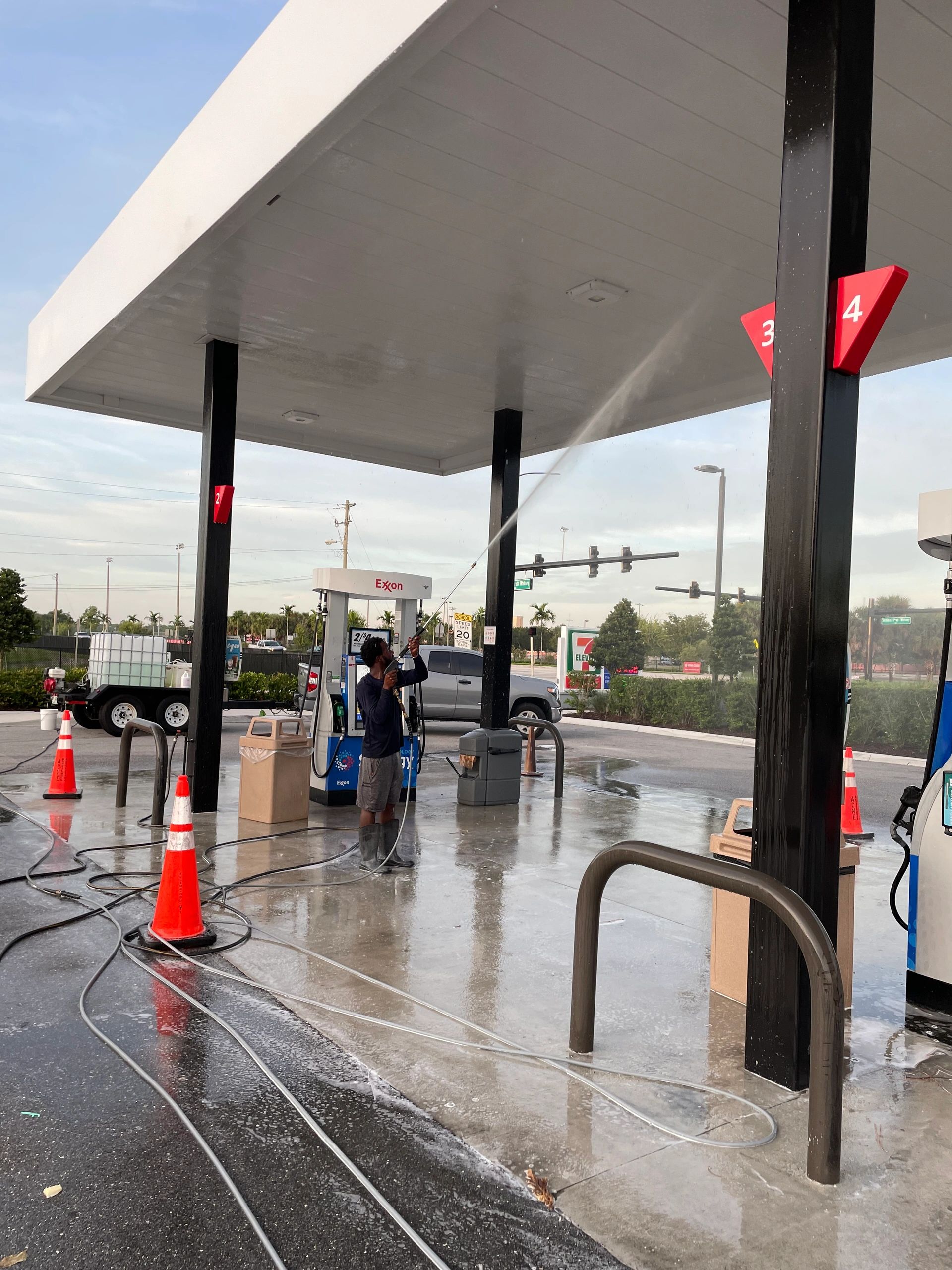 Gas station cleaning