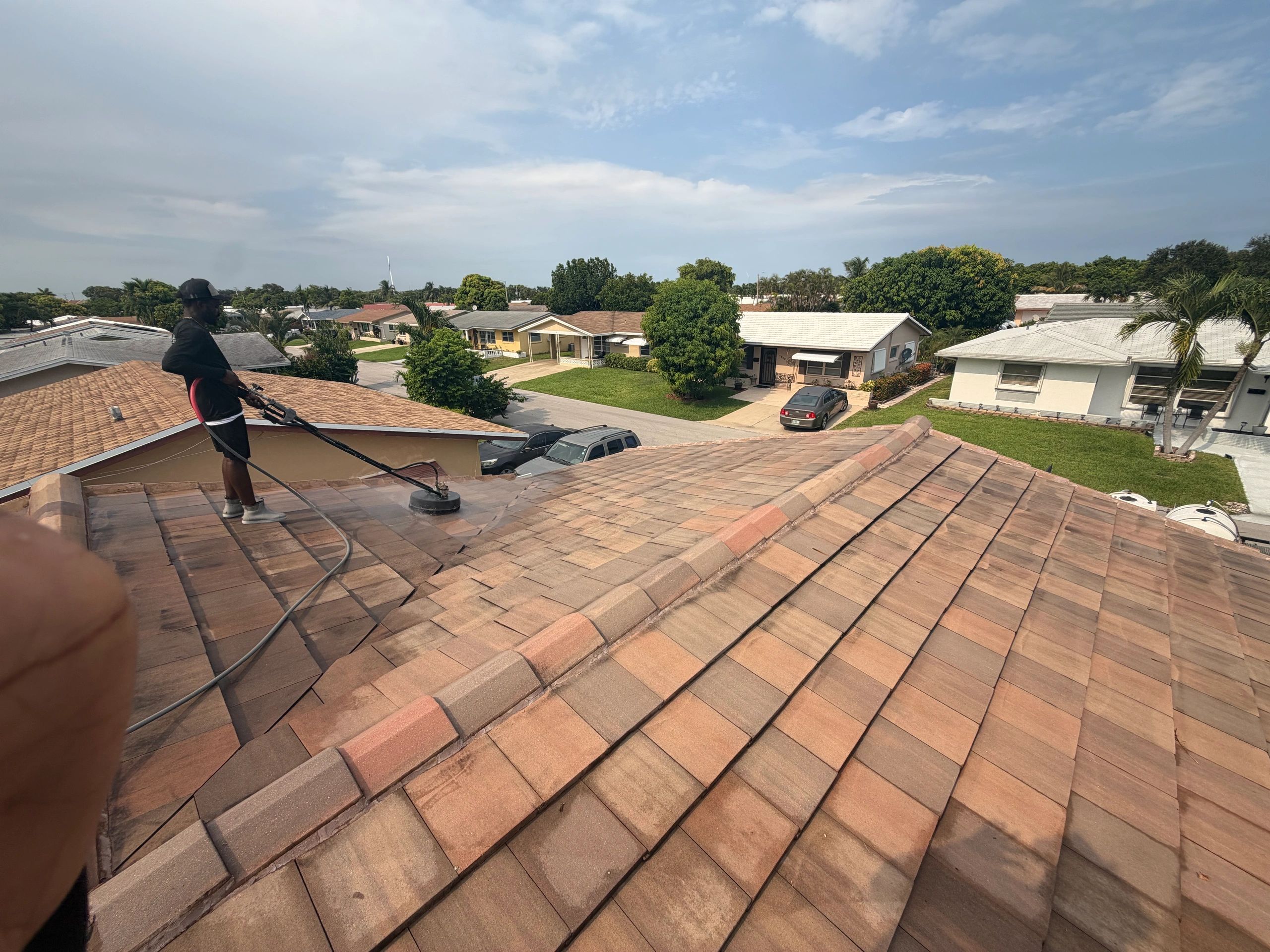 Residential soft wash house exterior